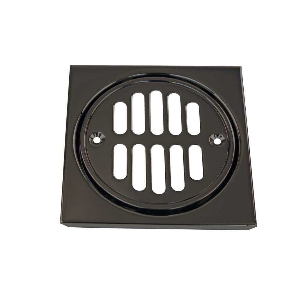 4-1/4" Brass Shower Tile Square with 3-1/2" OD Round Drain Cover