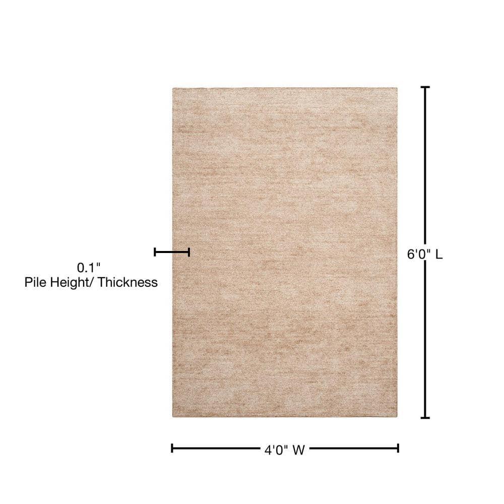 McArthur Stone Wash Hand Knotted 80% Viscose And 20% Cotton Solid Color Rug