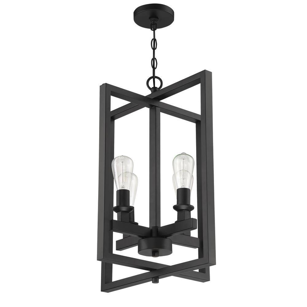 53134-FB-Craftmade Lighting-Chicago - Four Light Foyer in Transitional Style - 18 inches wide by 25.5 inches high-Flat Black Finish    -Traditional