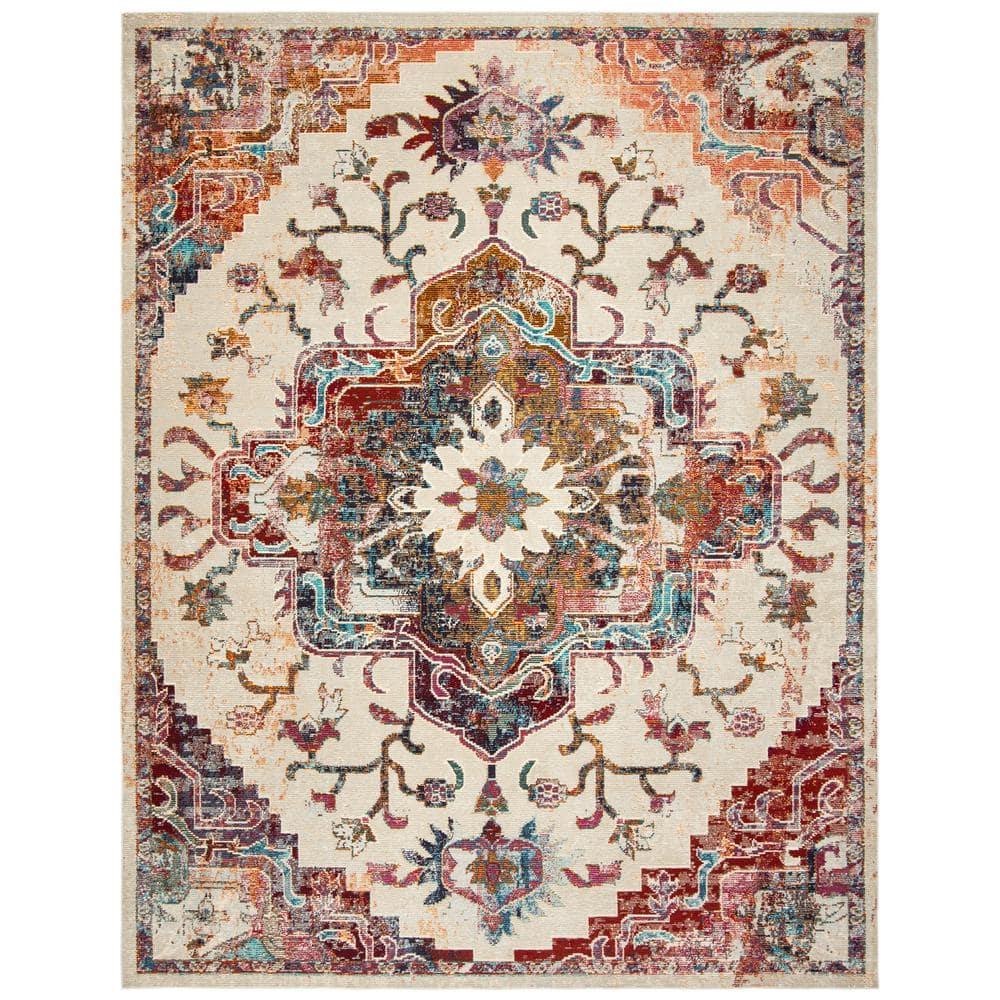 Crystal CRS501 Loomed Indoor Area Rug - Light Blue/Burgundy - 9'x12' - Safavieh