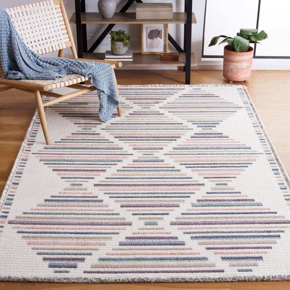 Marrakesh MRK614 Power Loomed Area Rug - Ivory/Multi - 6'7"x6'7" - Safavieh.