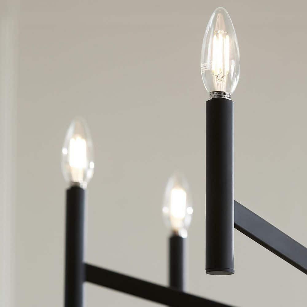 Midnight Black 9-Light Modern Steel Chandelier
