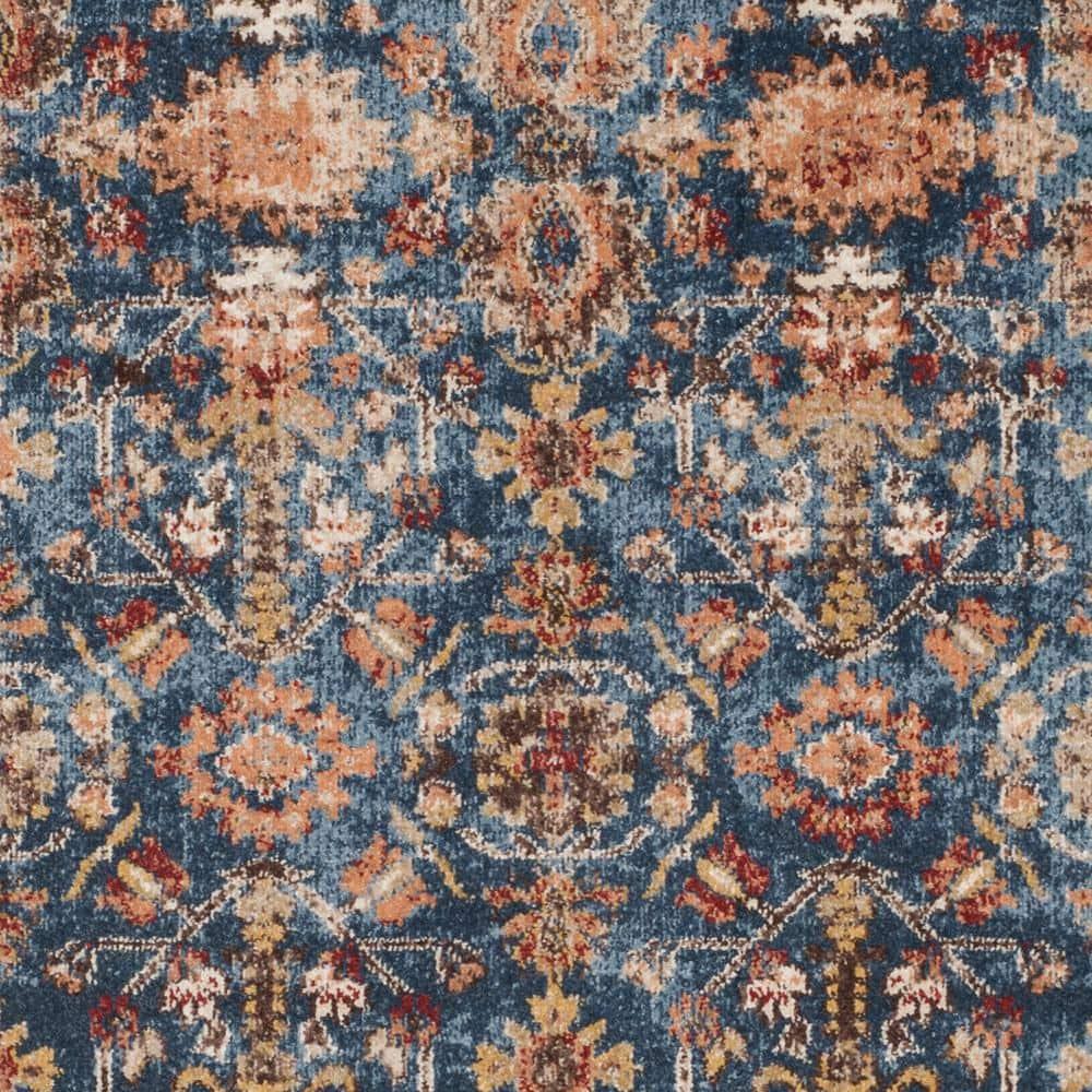 SAFAVIEH Bijar Collection 2'3" x 12' Royal / Ivory BIJ650B Traditional Oriental Distressed Non-Shedding Living Room Bedroom Runner Rug