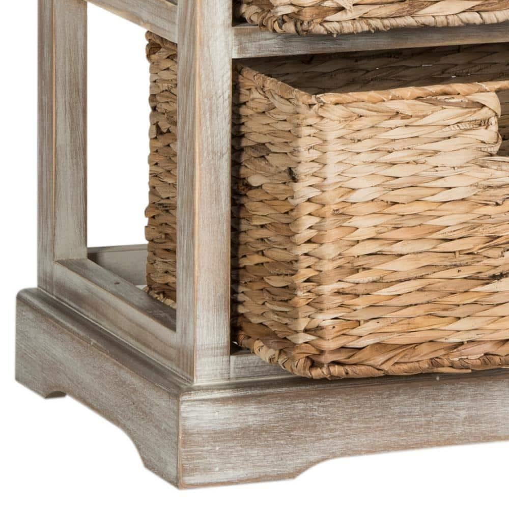 Keenan 6 Basket Storage Chest - AMH5740 - White Wash - Safavieh Couture