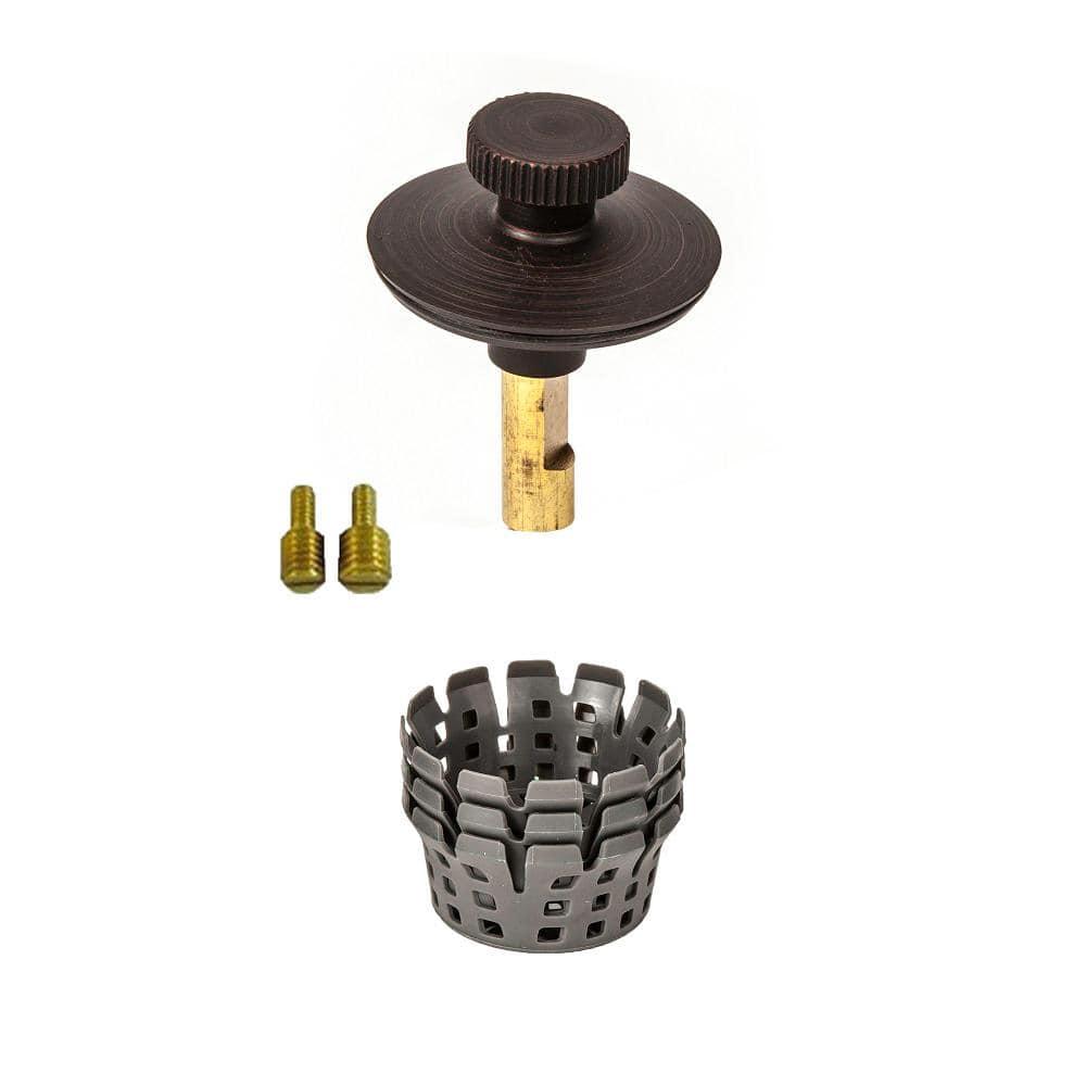 Universal Lift n Turn, (Twist Close) Bath Tub/Bathtub Drain Stopper includes 3/8" and 5/16" Fittings Oil-rubbed Bronze With Hair Catcher