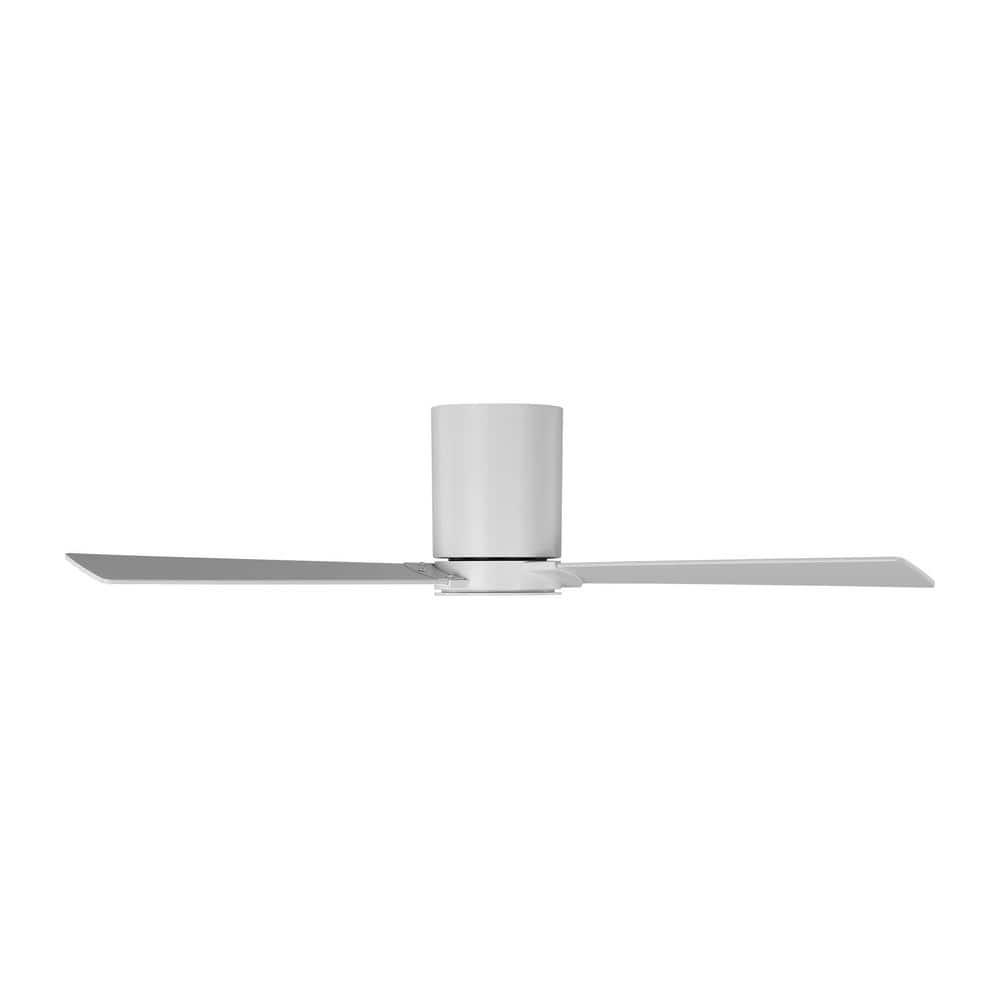 Matte White Low Profile Ceiling Fan with Remote and Lighting