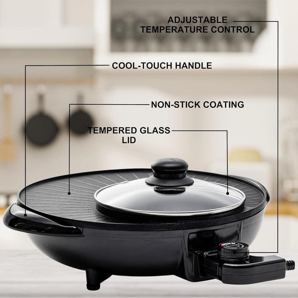 Ovente OVENTE 2-in-1 Hot Pot and Grill Combo