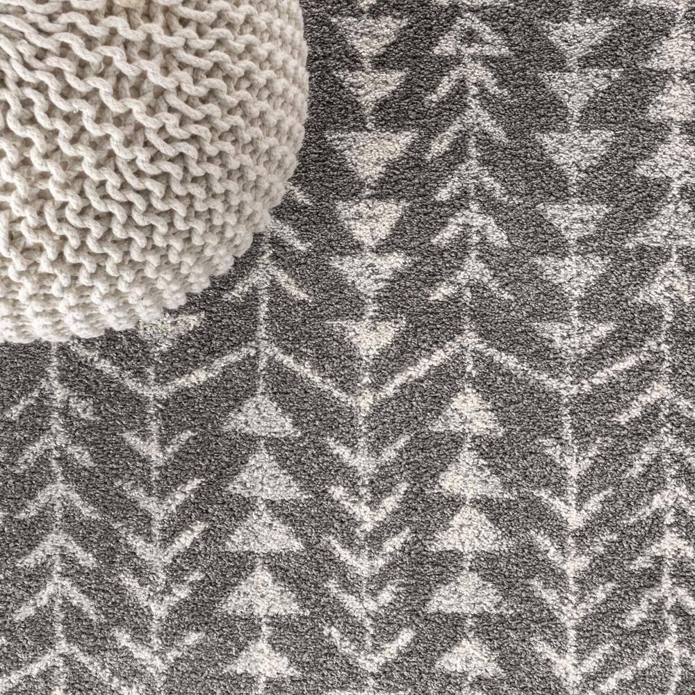 8'x10' Ziri Moroccan Geometric Area Rug, Grey/Cream - JONATHAN Y