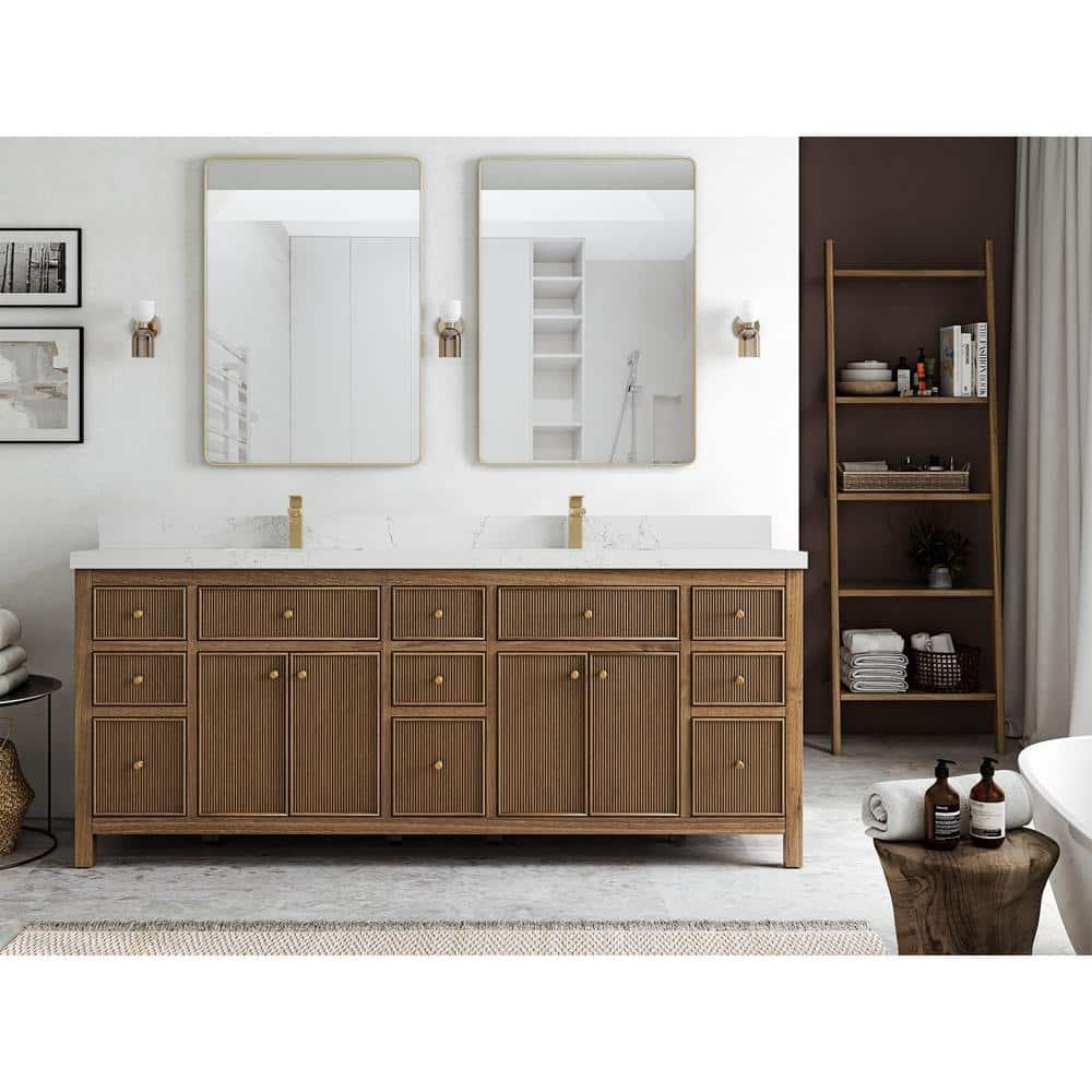 Willow Collections 84'' Double Bathroom Vanity with Quartz Top