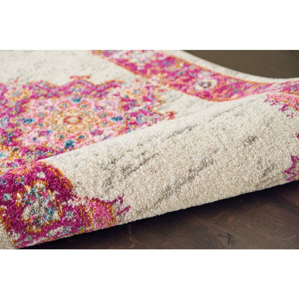 Nourison Passion Medallion Bohemian Indoor Rug Ivory/Fuchsia 9' x 12'