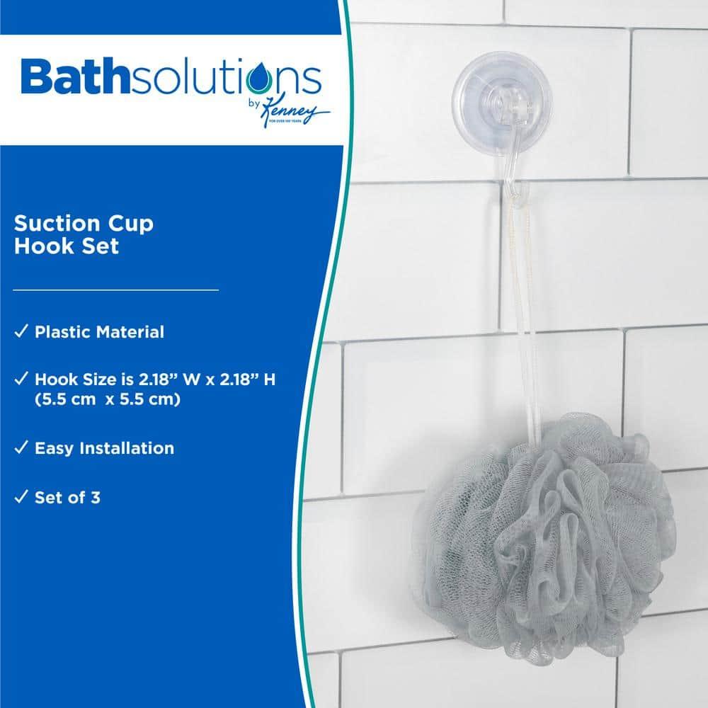 Kenney KN61551V3 Suction Cup Wall Mounted Towel Hook (Set of 3)