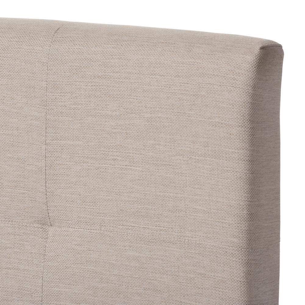 Full Brookfield Modern and Contemporary Fabric Upholstered Grid Tufting Bed Beige - Baxton Studio: MDF Frame, Polyester Fill, Requires Box Spring