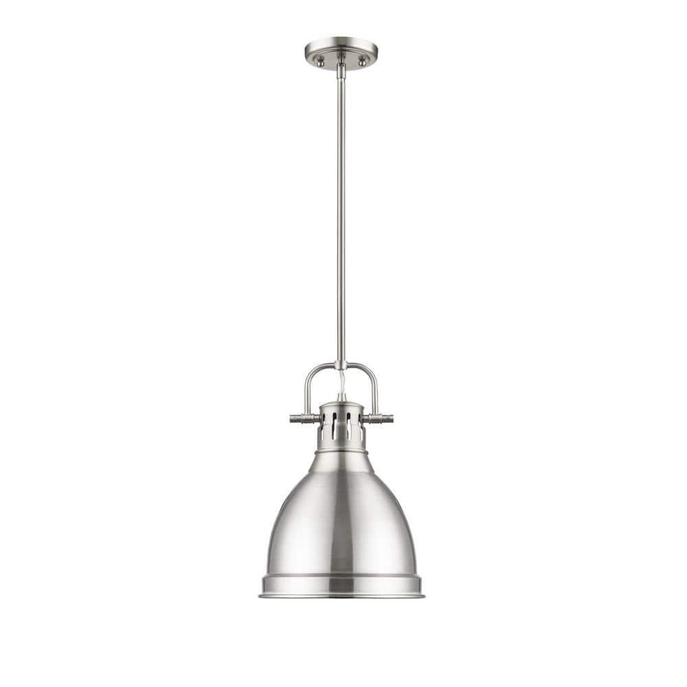 Golden Lighting Duncan 1-Light Small Pendant in Pewter