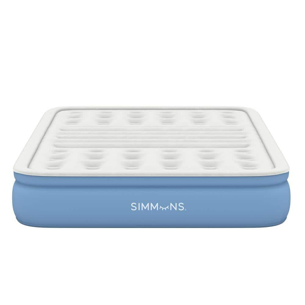 Simmons Lumbar Firm 12" Infltable Blow-up Air Bed Mattress with Built-in Pump Queen