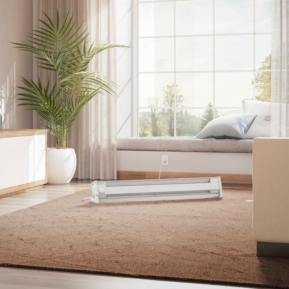 Cadet 49 in. Plug-in Portable Electric Baseboard Heater, White,120V w/6ft cord, 175 sq. ft.