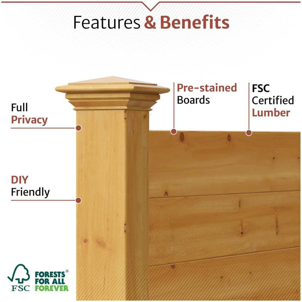 4ft H x 4ft W (2 Panels) No Dig Enclo Premium Wood Privacy Screen, Ideal Outdoor Privacy Wall, Pool Equipment Enclosure, Cedar Privacy Fence, Trash Can Enclosures, Air Conditioner Fence, EC18029