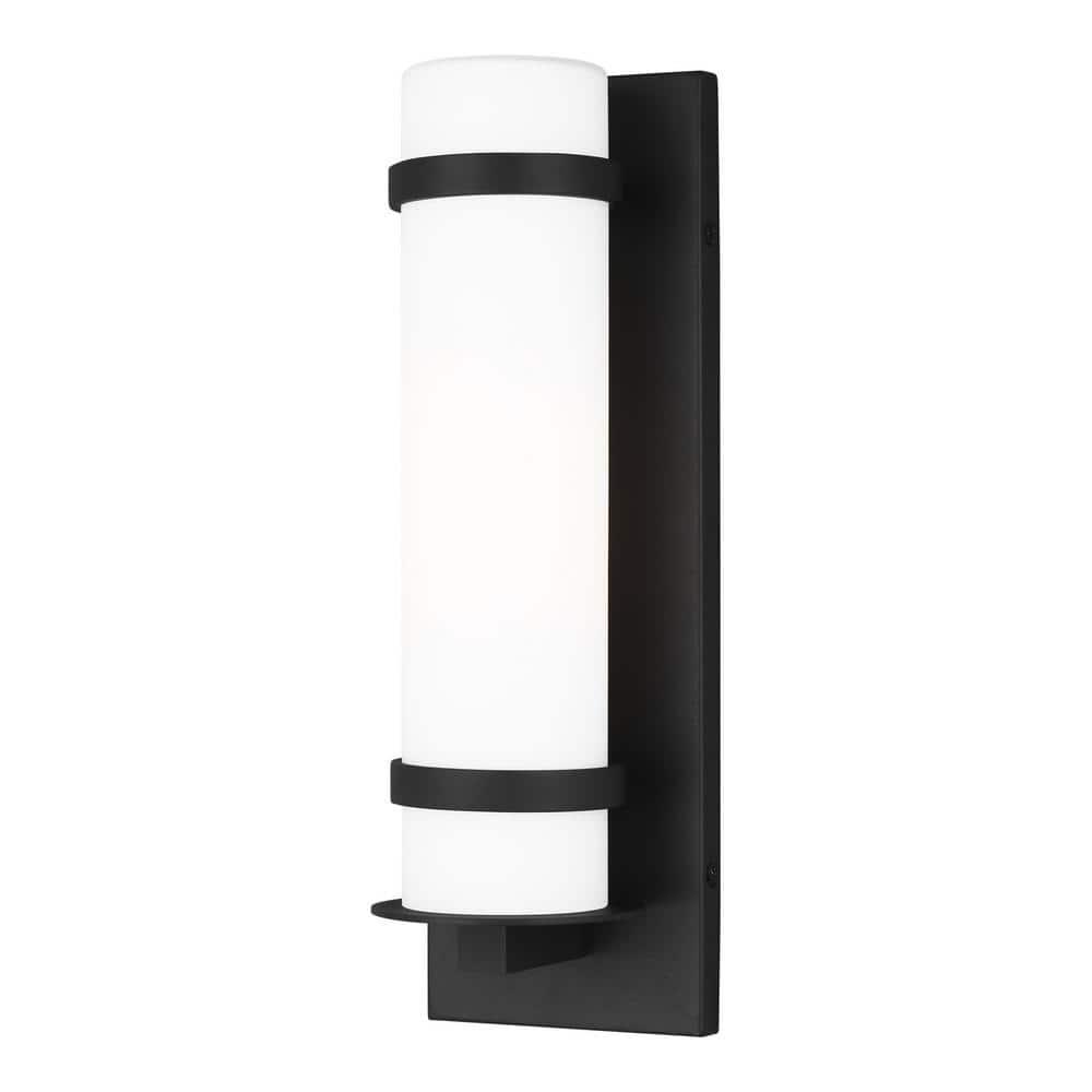 Generation Lighting Alban 1 -Light 14-in H Matte Black Hardwired Outdoor Wall Light