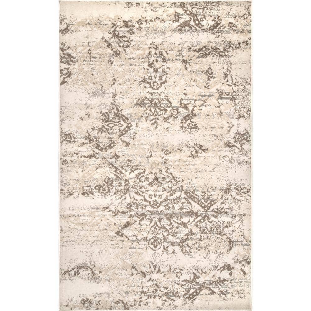 Nuloom Freja Floral & Paisley 4x6 Indoor Area Rug for Living Room Bedroom Dining Room Kitchen, Beige/Ivory