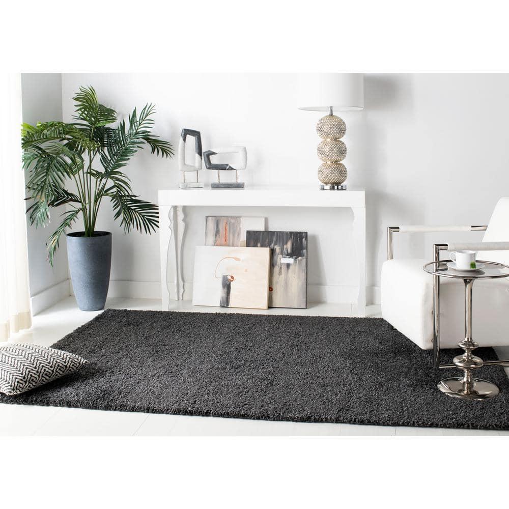 August Shag 900 AUG900 Power Loomed Indoor Area Rug - Charcoal - 4'x6' - Safavieh