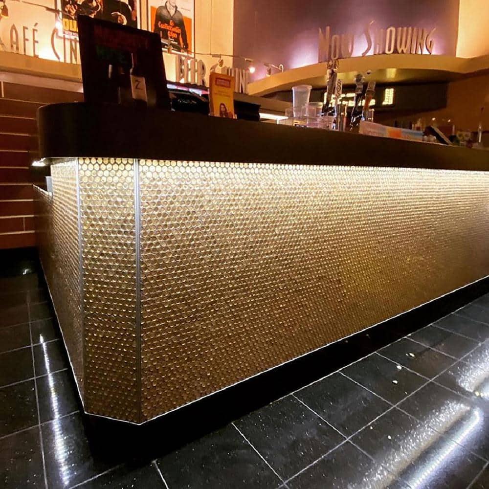 Apollo Tile   10 pack 12.2-in x 12.2-in Gold Penny Round Glass Mosaic Wall Tile (10.34 Sq ft/case)