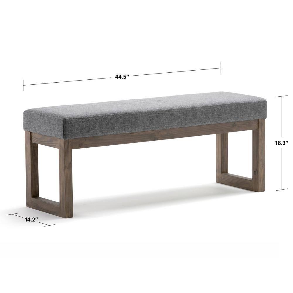 Milltown Tweed Style Fabric Upholstered Bench