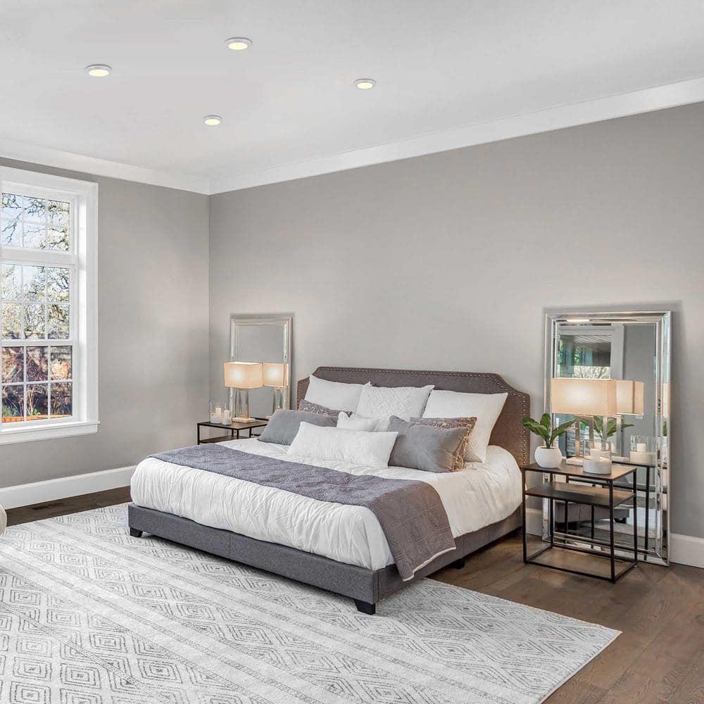 Designers Fountain LED Recessed Ceiling Lights 6 Pack, 7 inch CCT Disk Light Fixtures, Dimmable, 1000 Lumens, 3000K /4000K, White Trim, RC7WHWH8102C-6