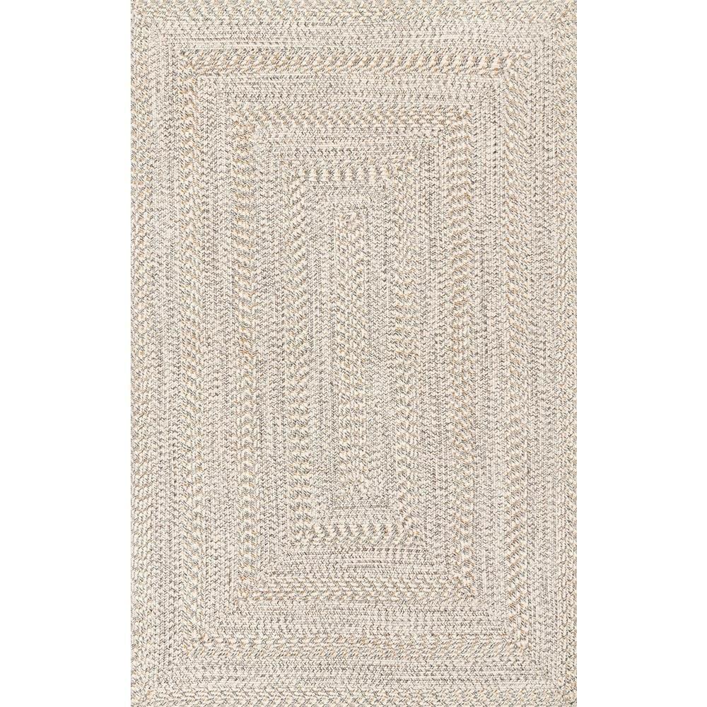 Nuloom Rowan Solid 6x9 Indoor/Outdoor Area Rug for Living Room Patio Deck Front Porch Kitchen, Ivory