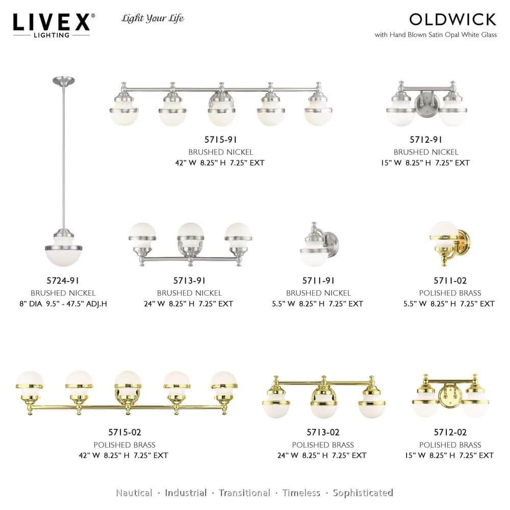 Livex Lighting Oldwick 2 - Light Vanity in  Brushed Nickel