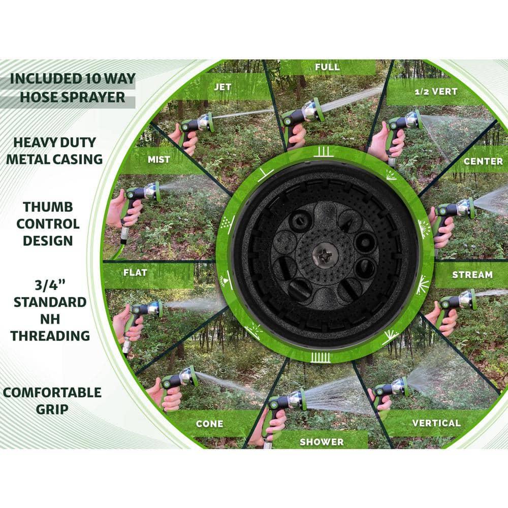 Morvat Morvat Recoil Garden Hose with ON/OFF Valve & 10-Way Spray Nozzle