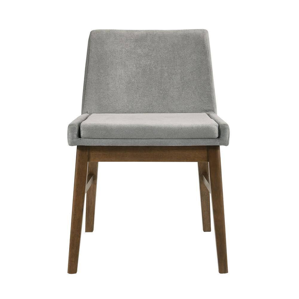 Wynden Standard Height Dining Side Chair Set Gray/Walnut - Picket House Furnishings: MDF & Rubberwood, Polyester Upholstery