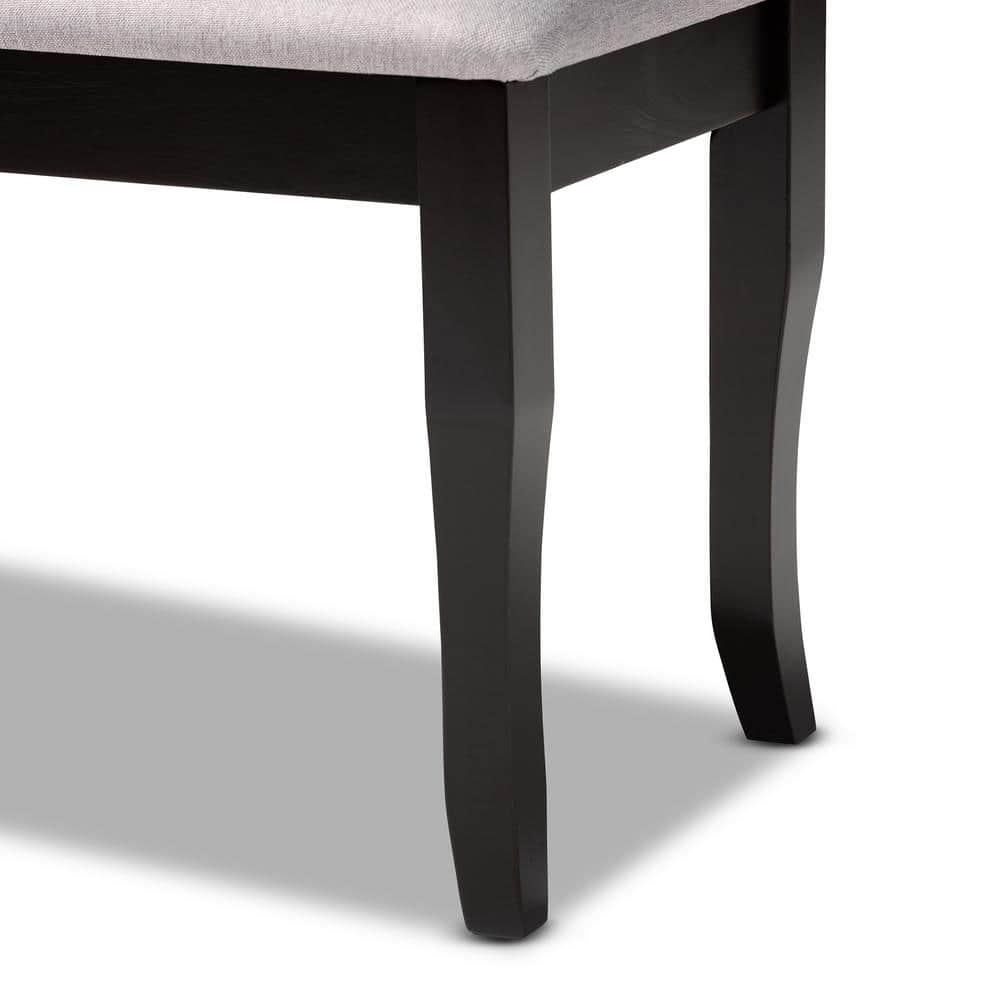 Cornelie Fabric Upholstered Wood Dining Bench Gray/Dark Brown - Baxton Studio