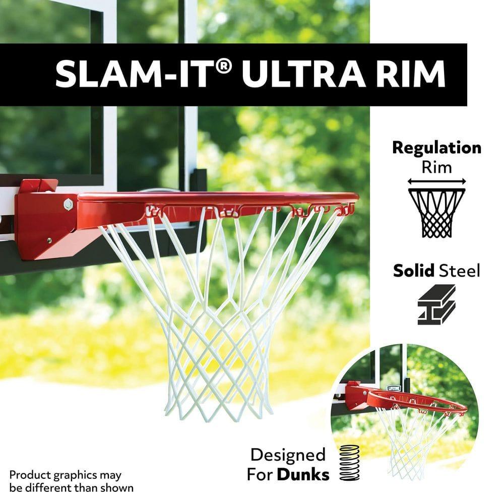 Lifetime New Adjustable Bolt Down Basketball Hoop (60-inch Tempered Glass), 90569