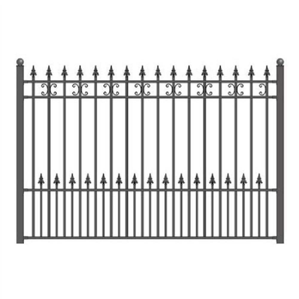 ALEKO Venice 62.8'' H x 66'' W Black Stainless Steel Fencing