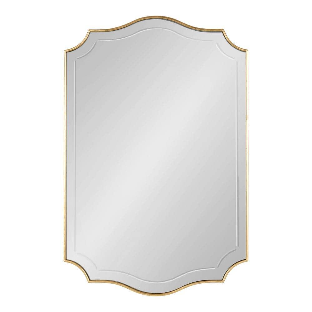 20" x 30" Hollyn Decorative Framed Wall Mirror Gold - Kate & Laurel All Things Decor: Chic Scalloped Edge, Hangs Both Ways