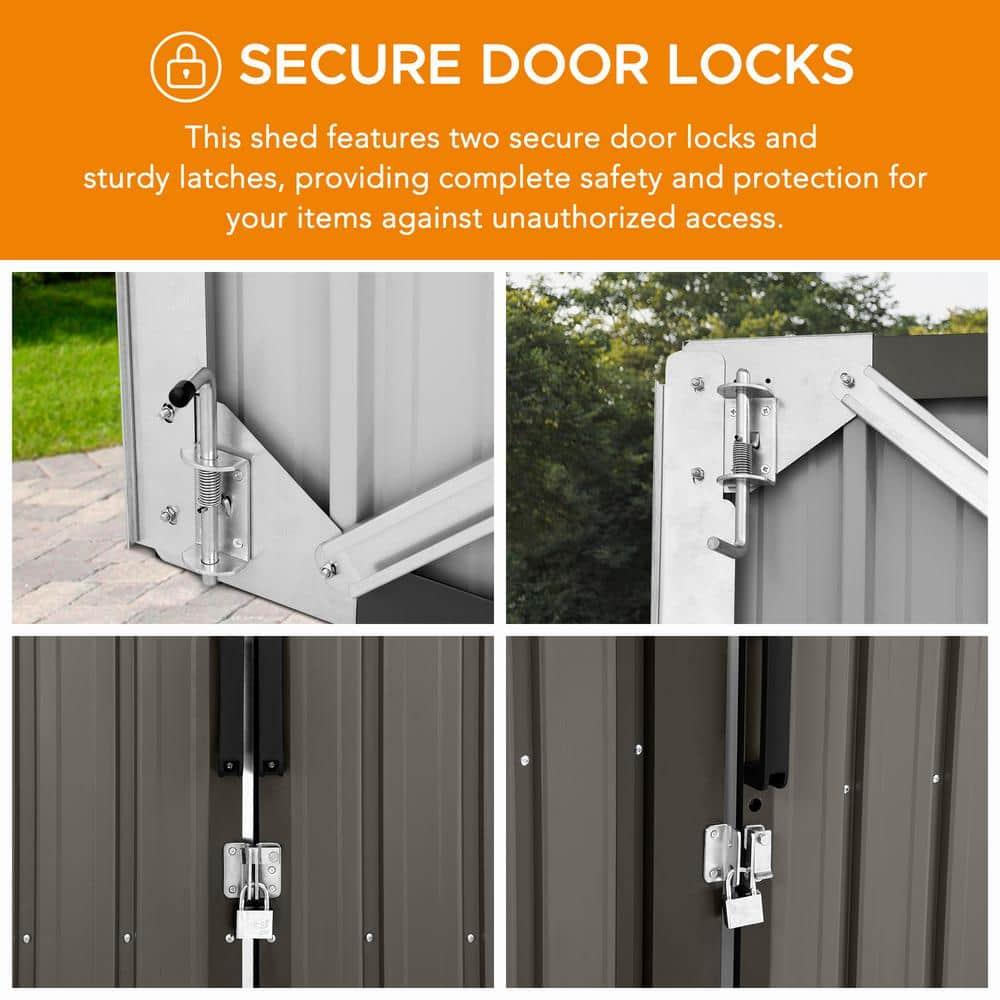 Sunjoy Outdoor Storage Shed 13 x 20 ft. Carport, Patio Metal Utility Large Storage Shed Garage with 2 Doors and 4 Vents, for Car, Truck, Bike, Garbage Can, Tool, Lawnmower