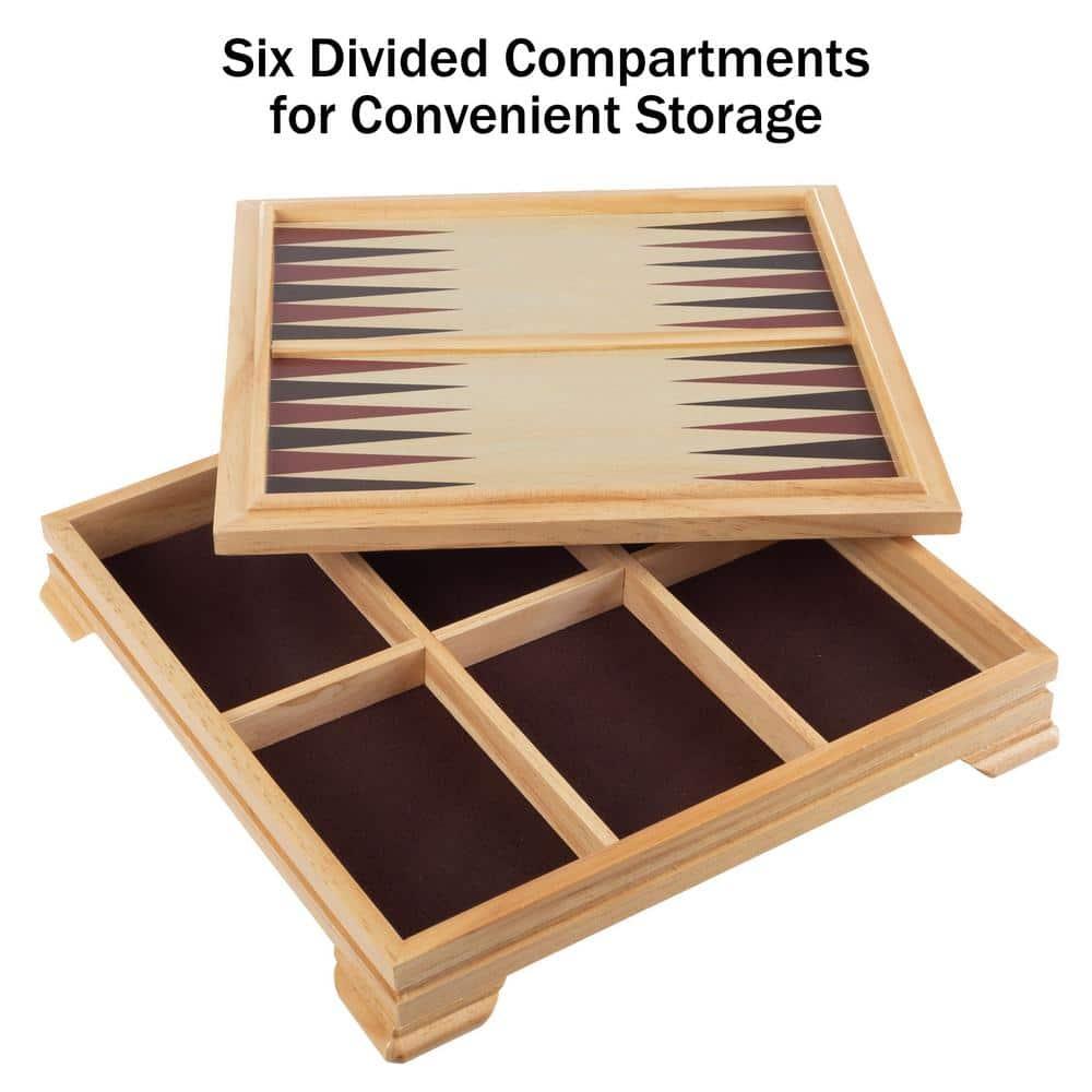 Trademark Games 7-in-1 Board Games Set - Chess, Backgammon, Dice, and More