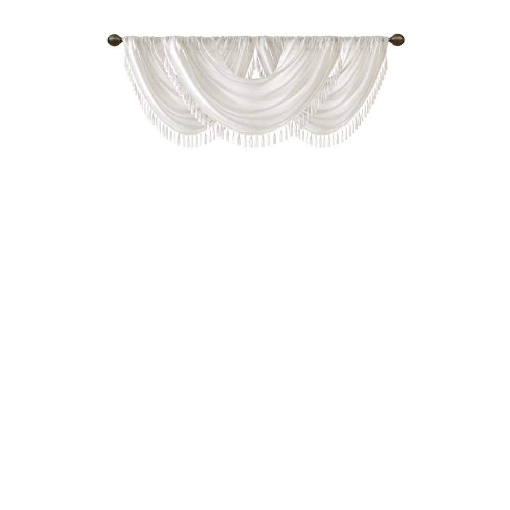 Elena Faux Silk Waterfall Embellished 38'' W Window Valance