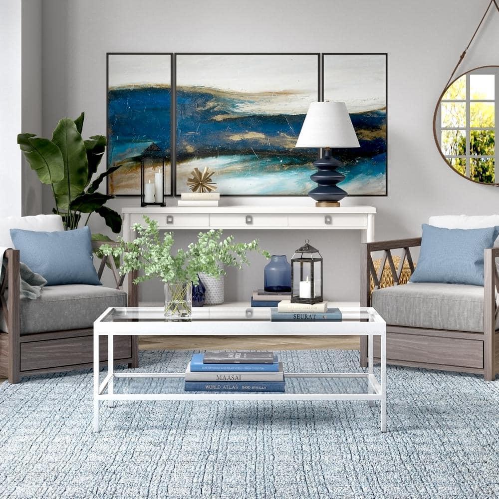 Evelyn&Zoe Alexis 45" Wide Rectangular Coffee Table, White