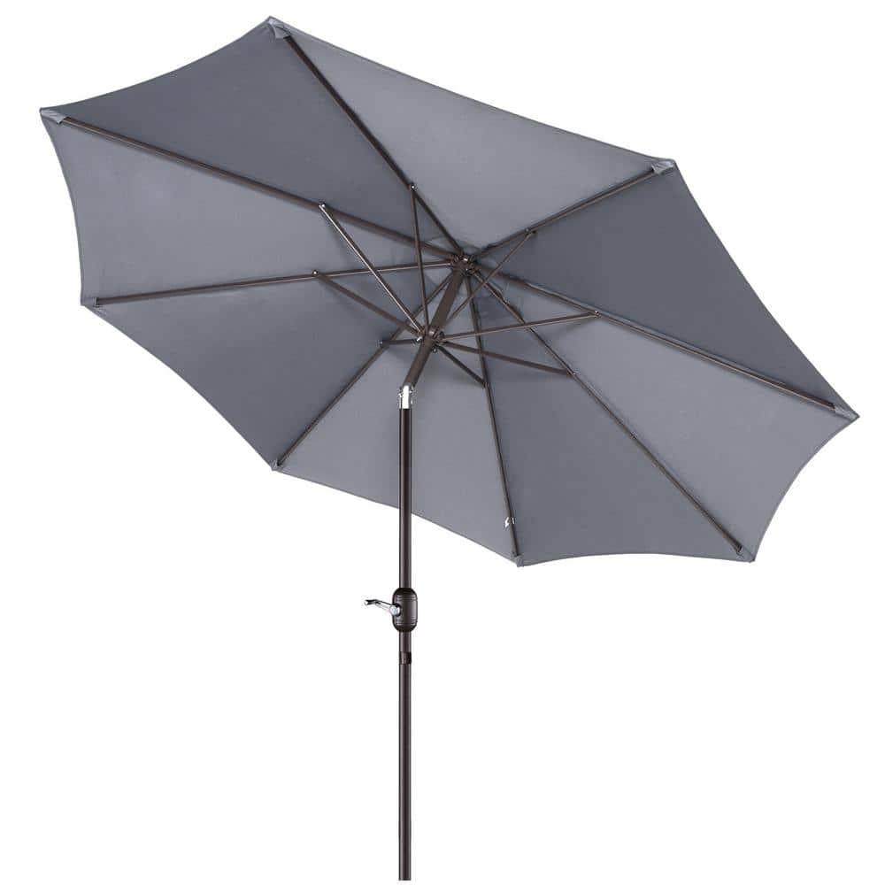 Villacera 9FT Outdoor Patio Umbrella Shade with Auto Tilt, Gray
