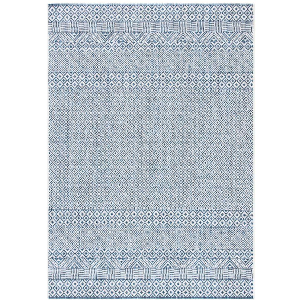 Courtyard CY8235 Power Loomed Indoor and Outdoor Area Rug - Blue/Navy - 4'x5'7" - Safavieh