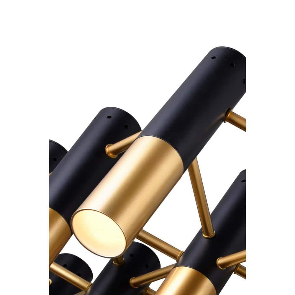 CWI Lighting Anem 19 Light Down Transitional Metal Chandelier in Black/Gold