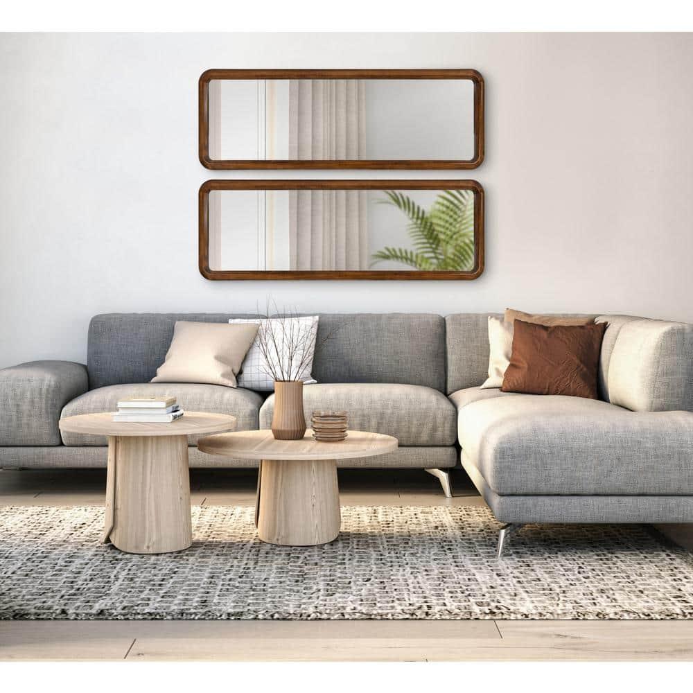 16" x 48" Pao Full Length Wall Mirror Walnut Brown - Kate & Laurel All Things Decor