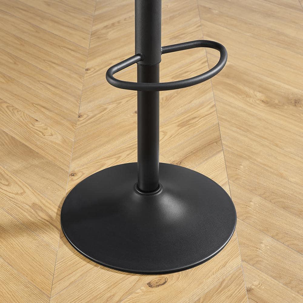 Art Leon Rustic Bar Stools Set of 2, Faux Leather with Backrest Chrome Legs, Upholstered Swivel Kitchen Stools, Black Brown