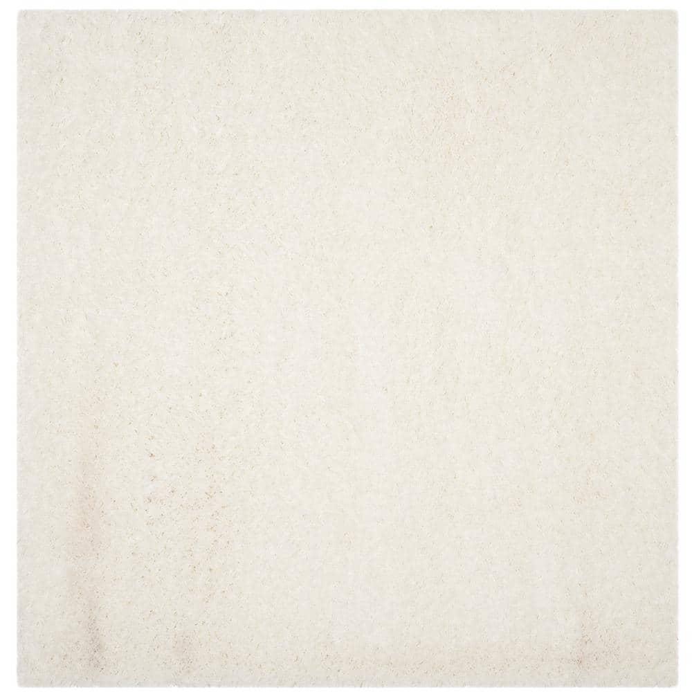 Polar Shag PSG800 Power Loomed Indoor Accent Rug - 4'x4' - White - Safavieh