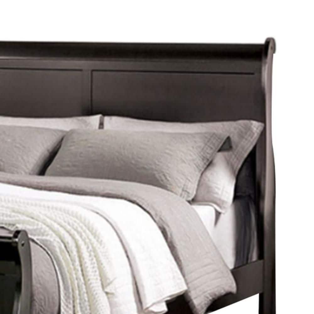 Ryla Bed, Sleigh Panel Headboard, Classic Solid Wood