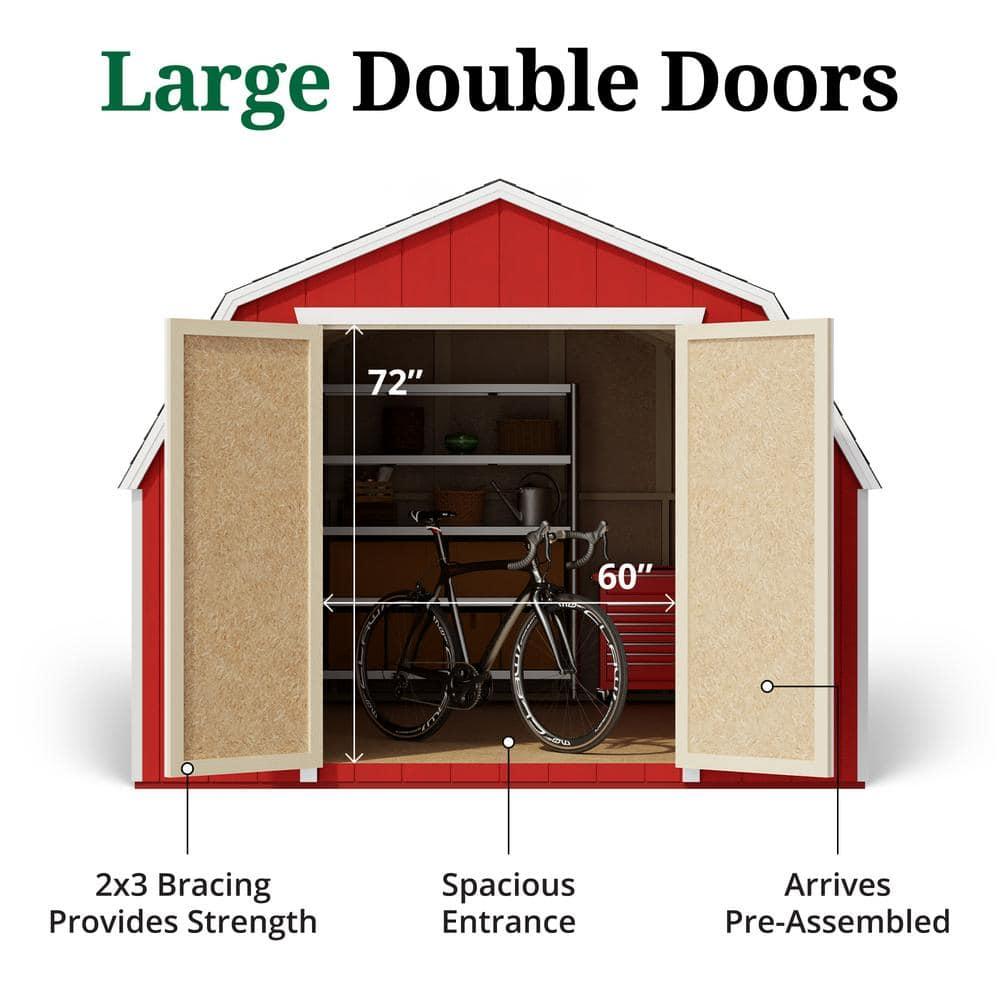Little Cottage Co. Value Gambrel Barn Wood Storage Shed with 4 ft. Sidewalls
