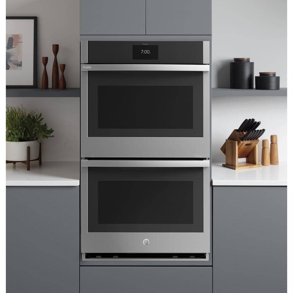 GE Profile™ GE Profile Smart Appliances 29.75" Self-Cleaning Convection Electric Double Wall Oven PTD7000SNSS