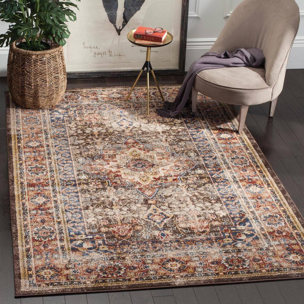 Bijar BIJ652 Power Loomed Indoor Area Rug - Brown/Rust - 5'3"x7'6" - Safavieh