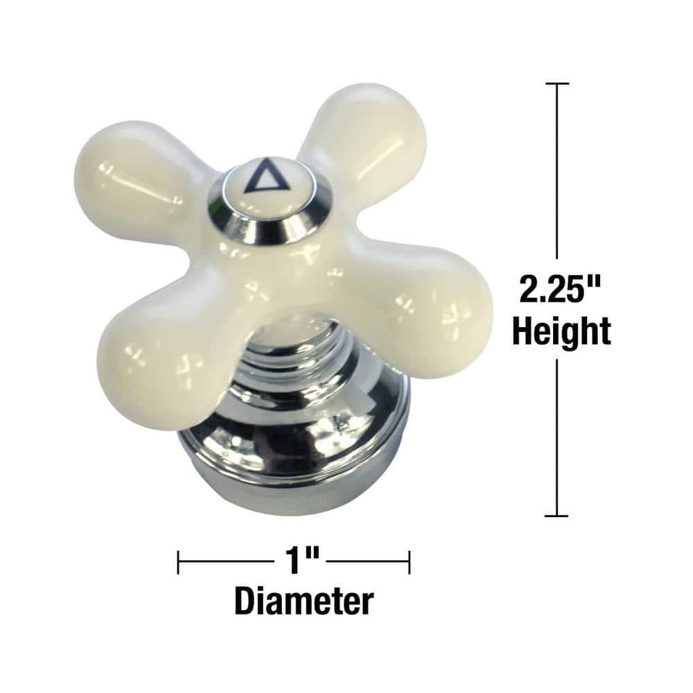 Danco Cross-Arm Faucet Handle | Sink & Bathtub Handle | White Porcelain/Chrome (46004)