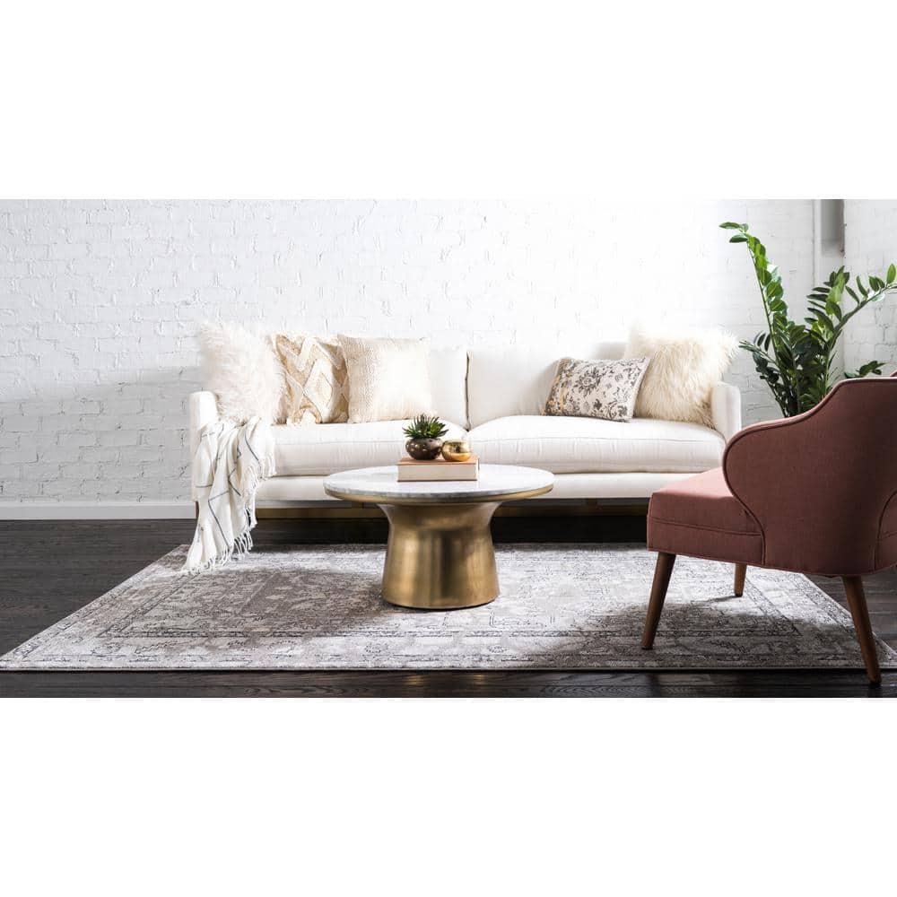Unique Loom 6' 1 x 9' 0 Gray La Jolla Vintage Area Rug